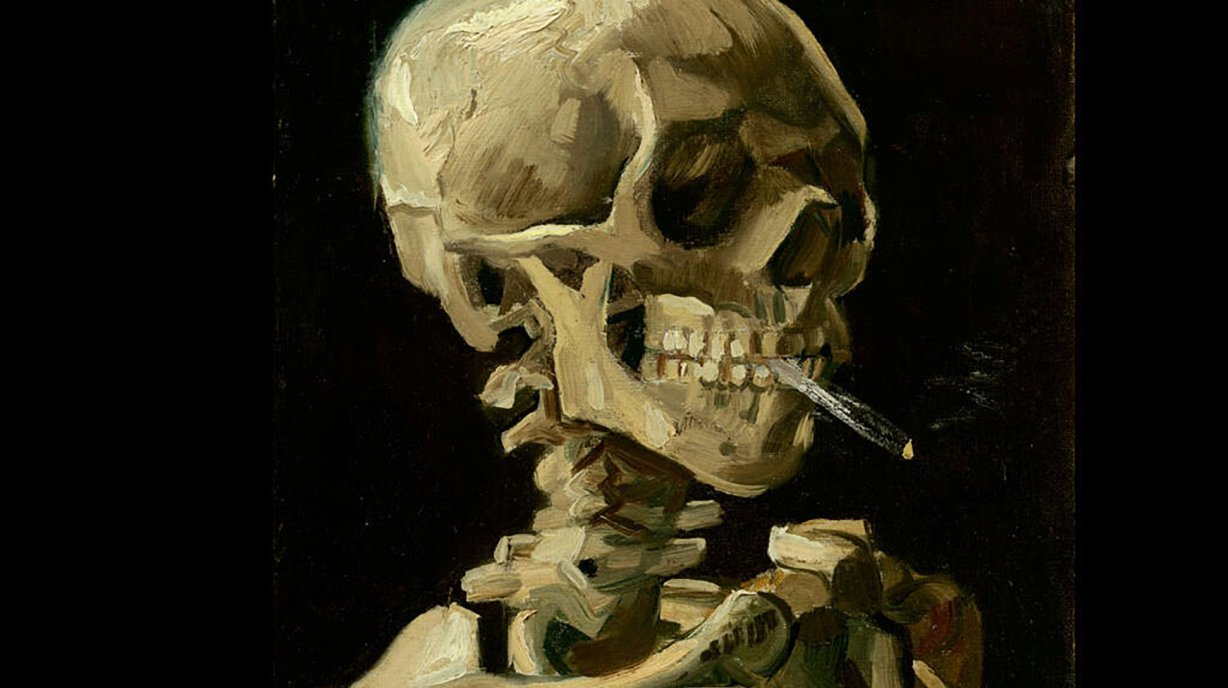 "Head of a Skeleton with a Burning Cigarette" Vincent van Gogh (1886) ©Van Gogh Museum, Amsterdam (Vincent van Gogh Foundation)