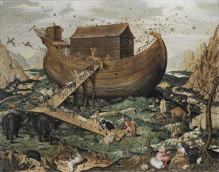 Peinture de Simon de Myle, L'arche de Noé sur le Mont Arat, 1570. 