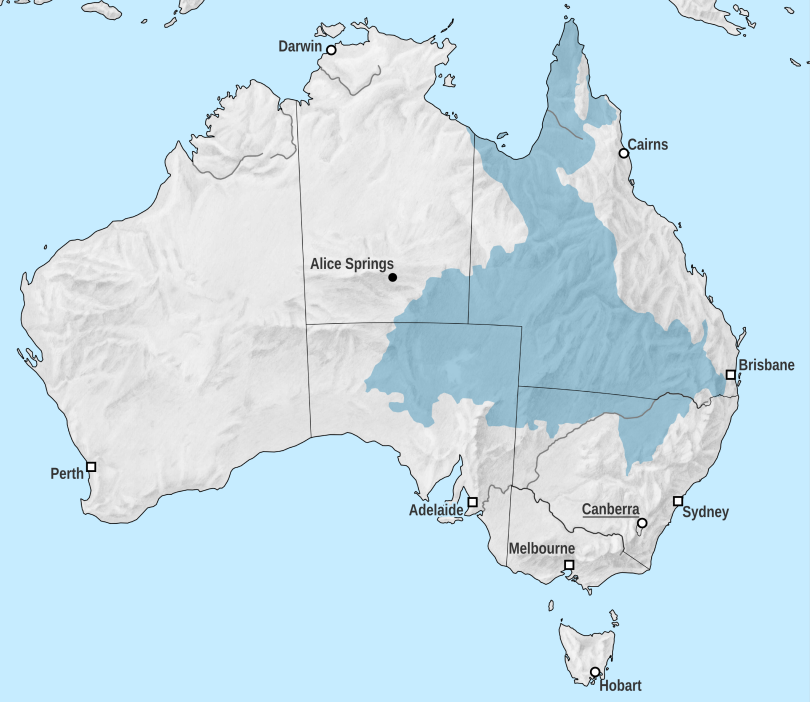 Carte du grand basin artésien australien