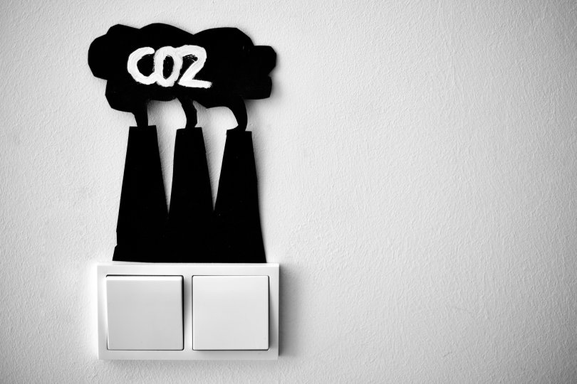 switch with CO2 symbol