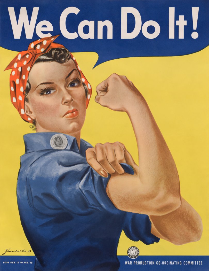 Historic poster of Rosie the Riveter