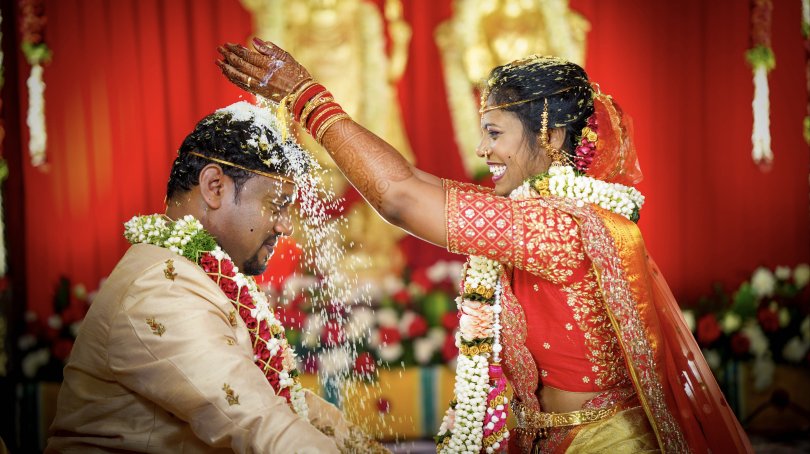 Un mariage hindou, selon la coutume des Télougous, un des peuples du sud de l’Inde. © Doctorpori / Wikimedia Commons (2023)